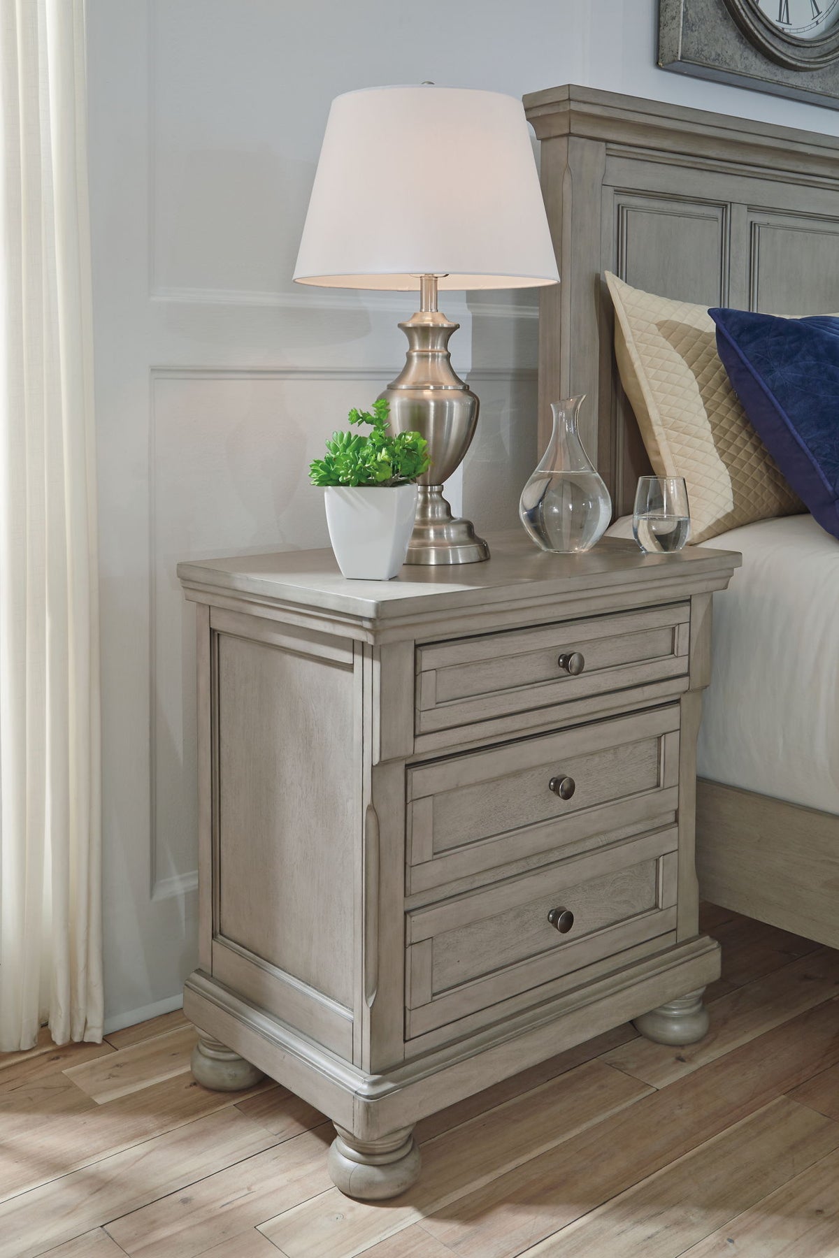 Lettner - Two Drawer Night Stand - Light Gray - Urban Living Furniture (Los Angeles, CA)