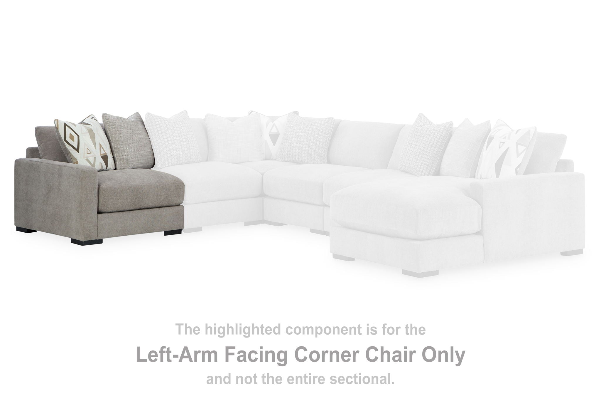 Aslan Court - Pebble - Laf Corner Chair - Urban Living Furniture (Los Angeles, CA)