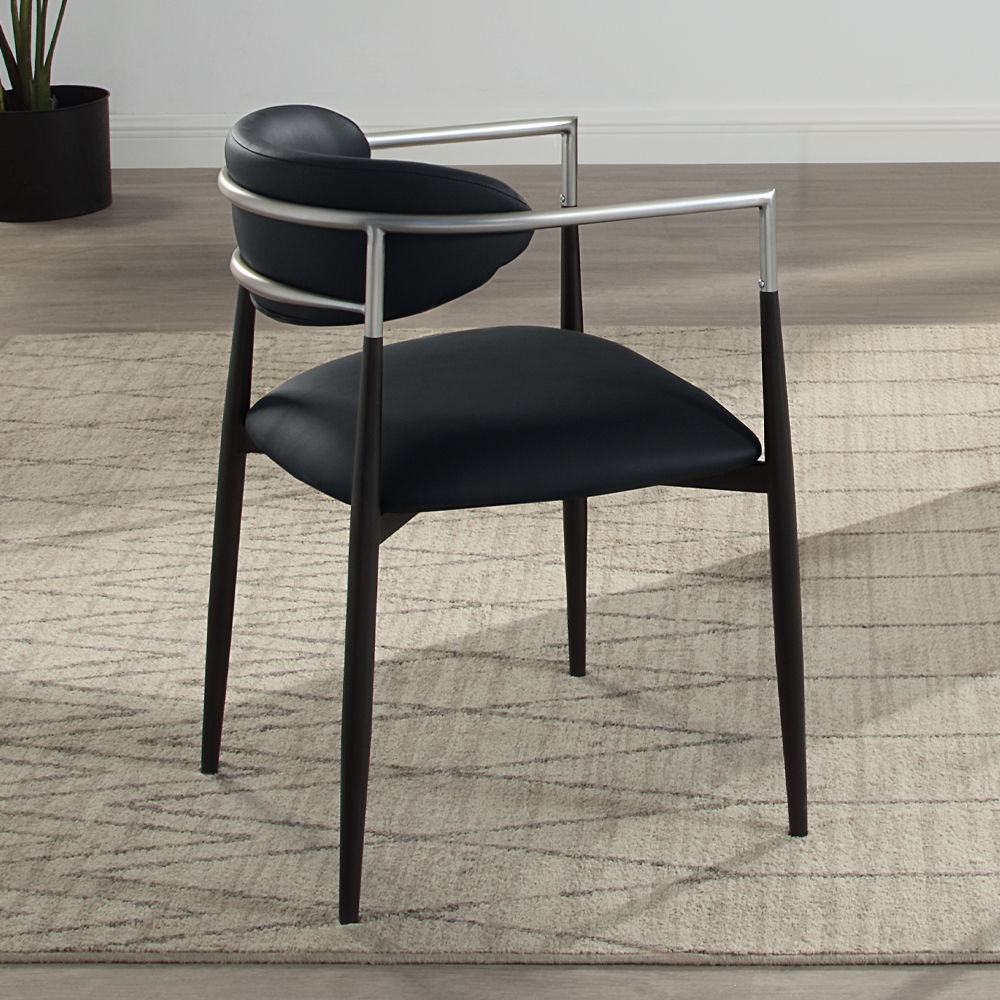 Gavan - Arm Chair (Set of 2) - Black Synthetic Leather - Urban Living Furniture (Los Angeles, CA)