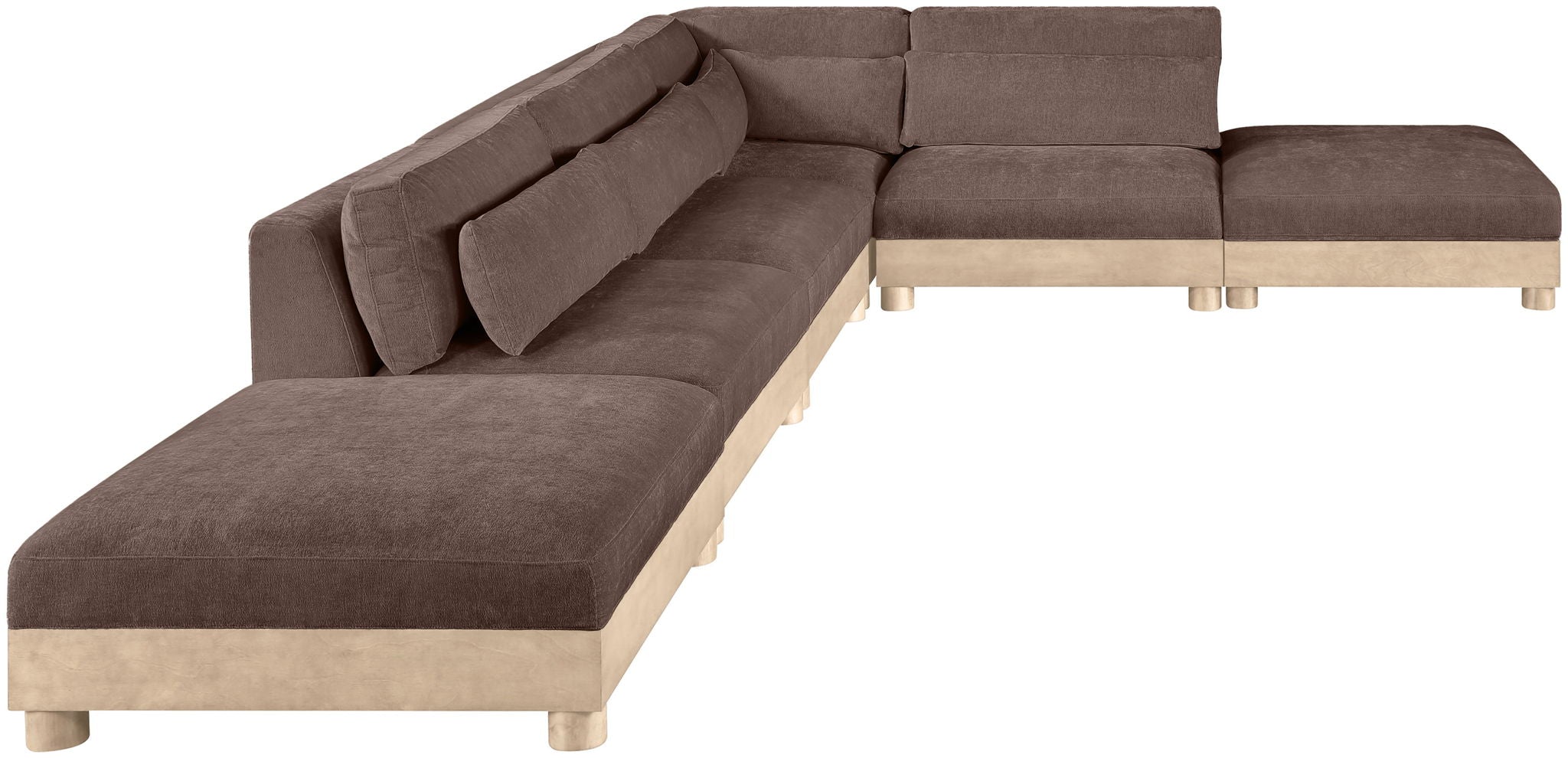 Turin - Chenille Fabric Upholstered Modular Sectional - Brown