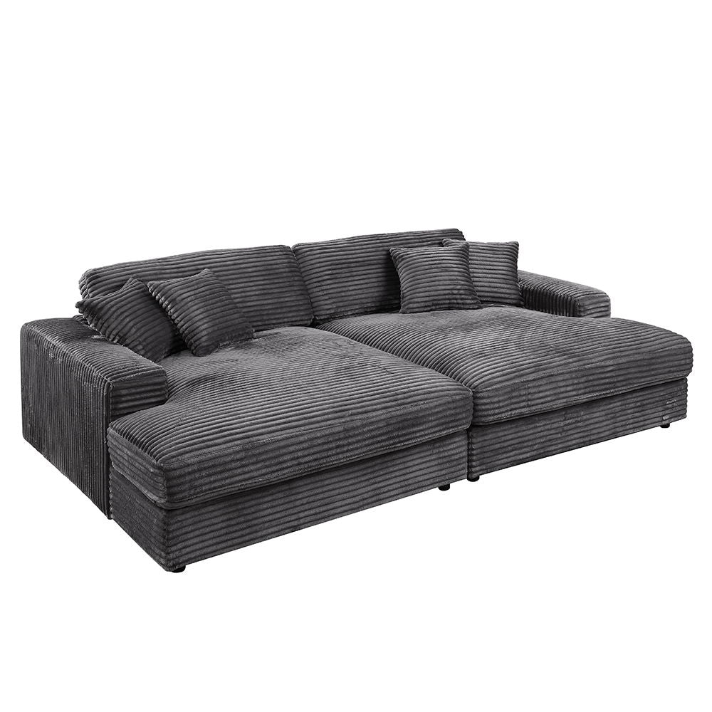 Hilde - Double Chaise With 2 Pillows - Dark Gray - Urban Living Furniture (Los Angeles, CA)