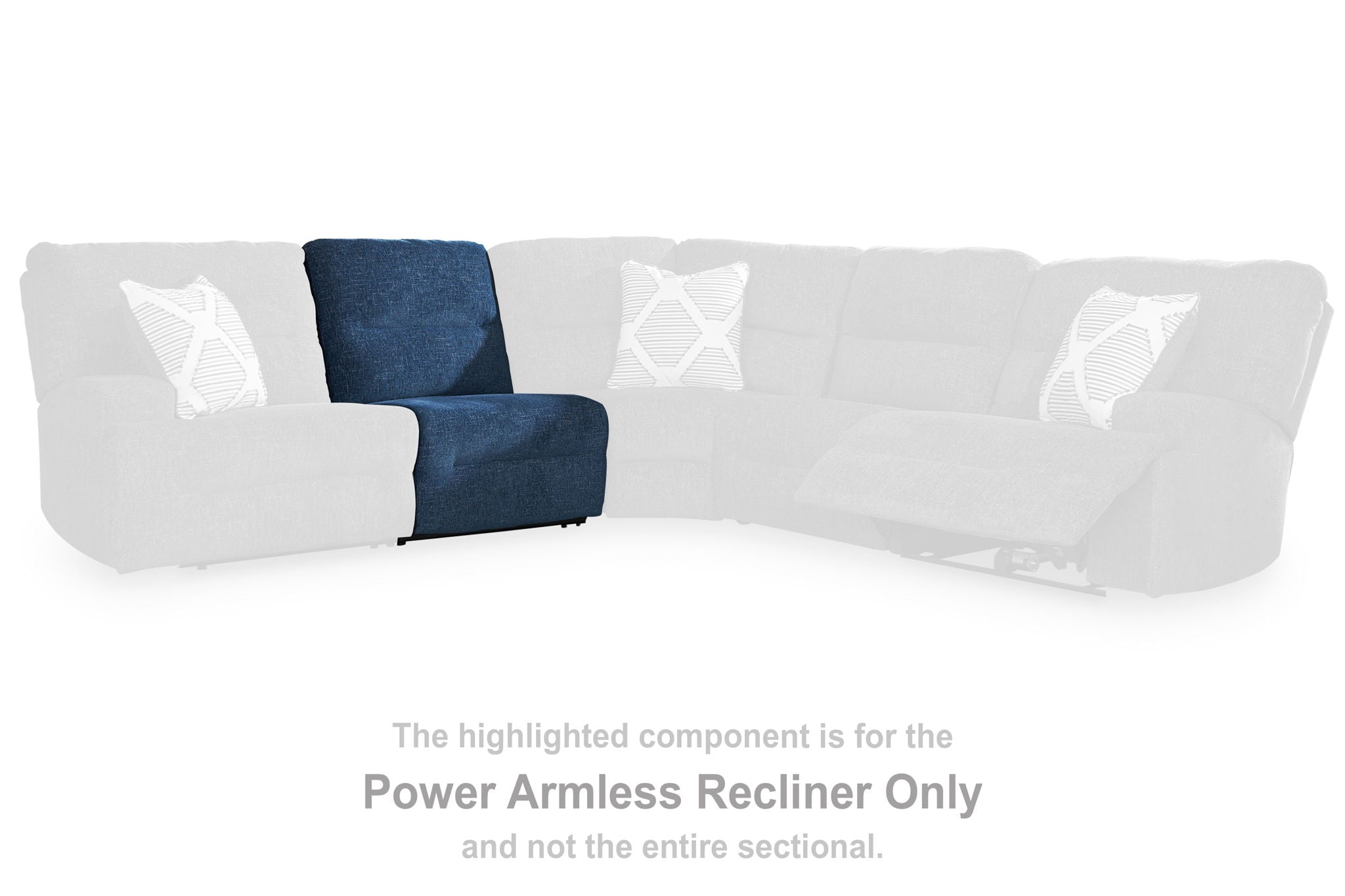 Acklen Place - Navy - Power Armless Recliner With Adj Headrest - Urban Living Furniture (Los Angeles, CA)