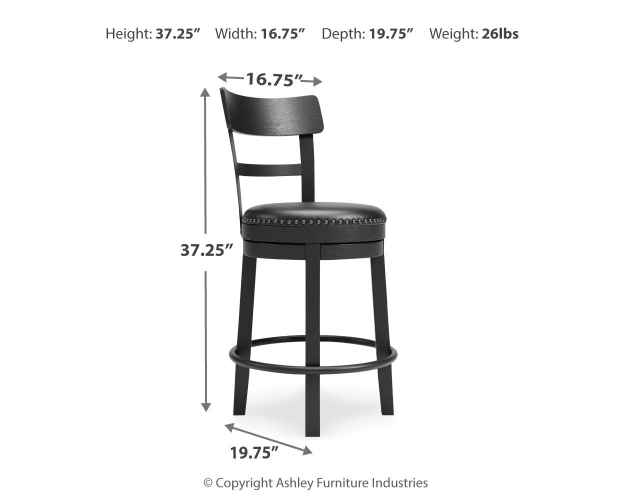 Valebeck - Full Back Swivel Stool - Urban Living Furniture (Los Angeles, CA)