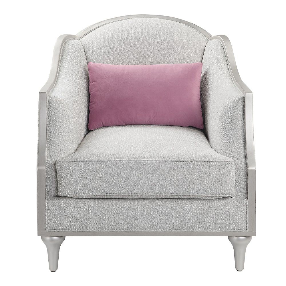 Kasa - Chair With Pillow - Beige Linen & Champagne - Urban Living Furniture (Los Angeles, CA)