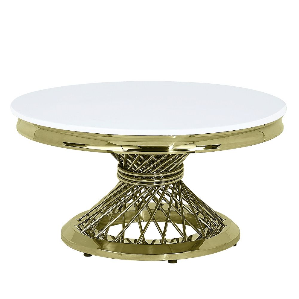 Fallon - Coffee Table With Engineered Stone Top - Gold - Urban Living Furniture (Los Angeles, CA)