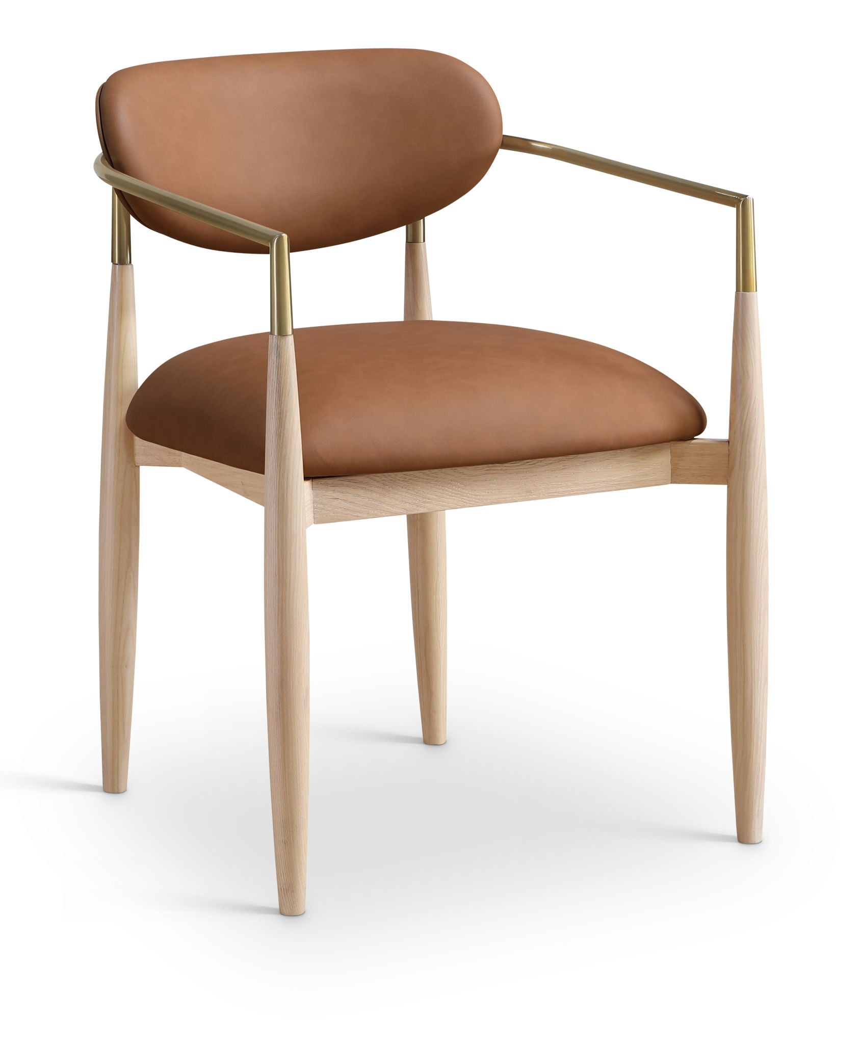 Riccio - Dining Arm Chair (Set of 2) - Natural And Gold Frame - Urban Living Furniture (Los Angeles, CA)