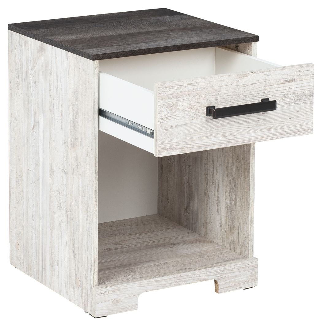 Shawburn - Whitewash / Charcoal Gray - One Drawer Night Stand - Urban Living Furniture (Los Angeles, CA)