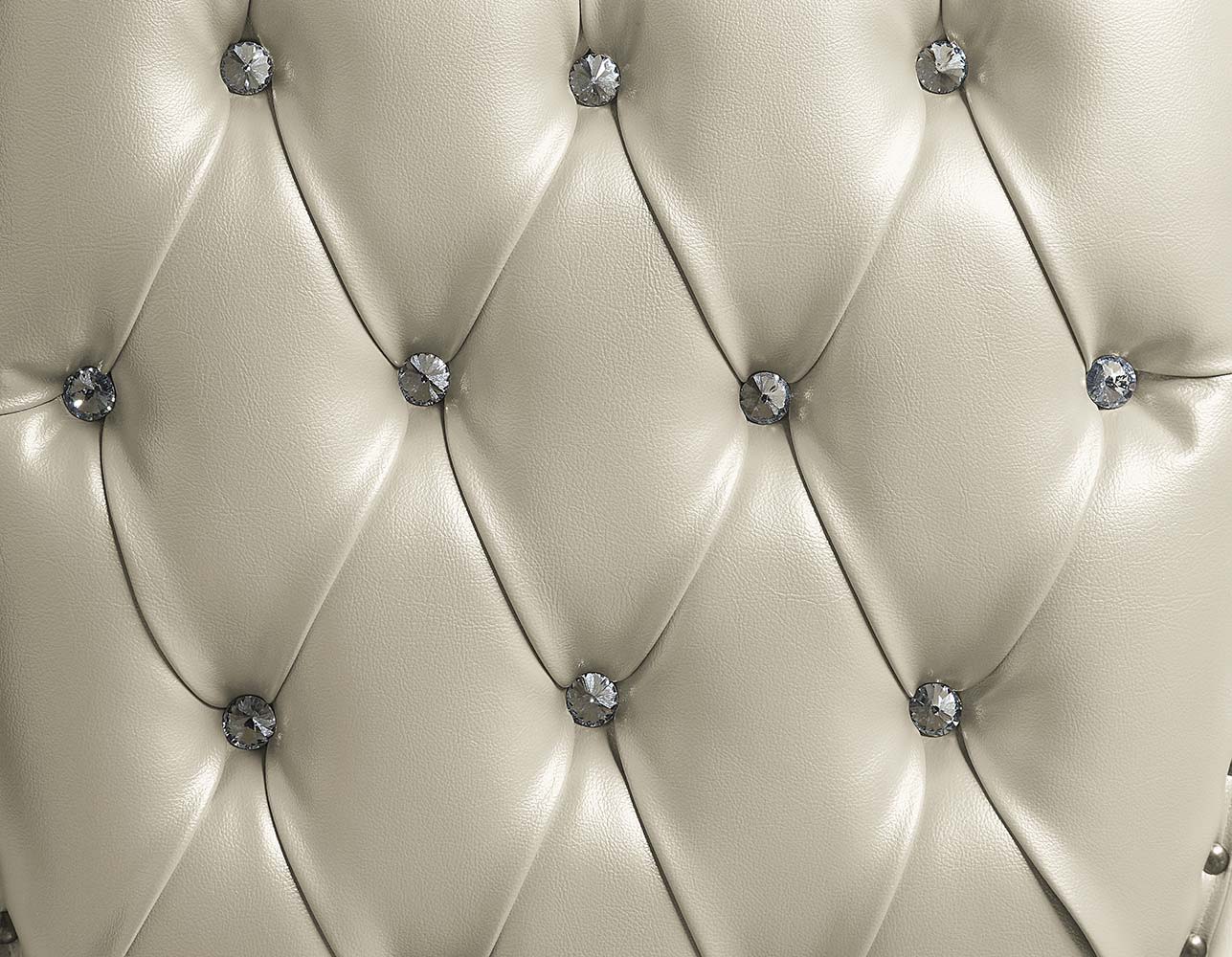 Vanaheim - Eastern King Bed - Beige Synthetic Leather & Antique White - Urban Living Furniture (Los Angeles, CA)