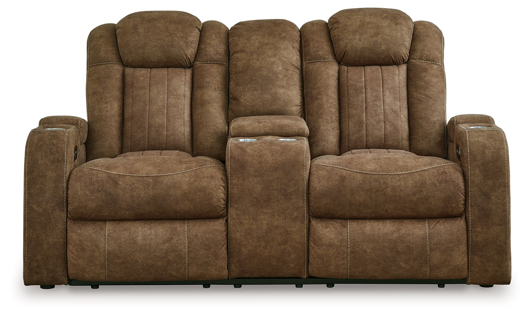 Wolfridge - Brindle - Power Reclining Loveseat With Console /Adj Hdrst - Urban Living Furniture (Los Angeles, CA)