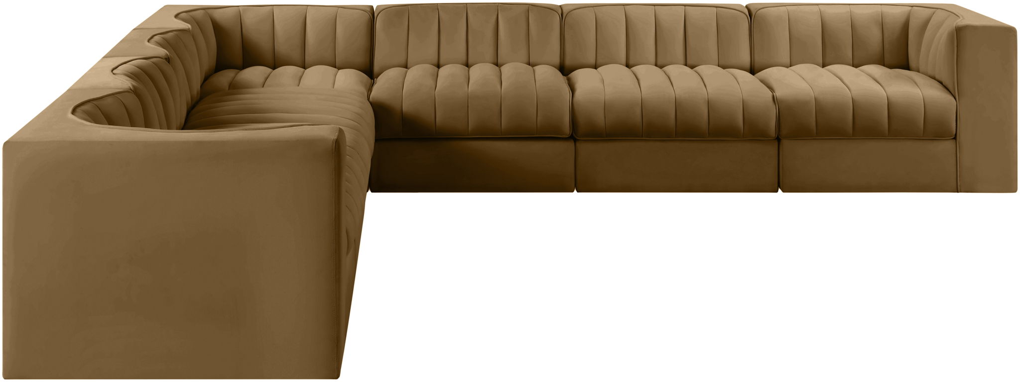 Rummi - Symmetrical Velvet Performance Fabric Upholstered 7 Piece Modular Sectional (With 3 Corner Chairs) - Urban Living Furniture (Los Angeles, CA)