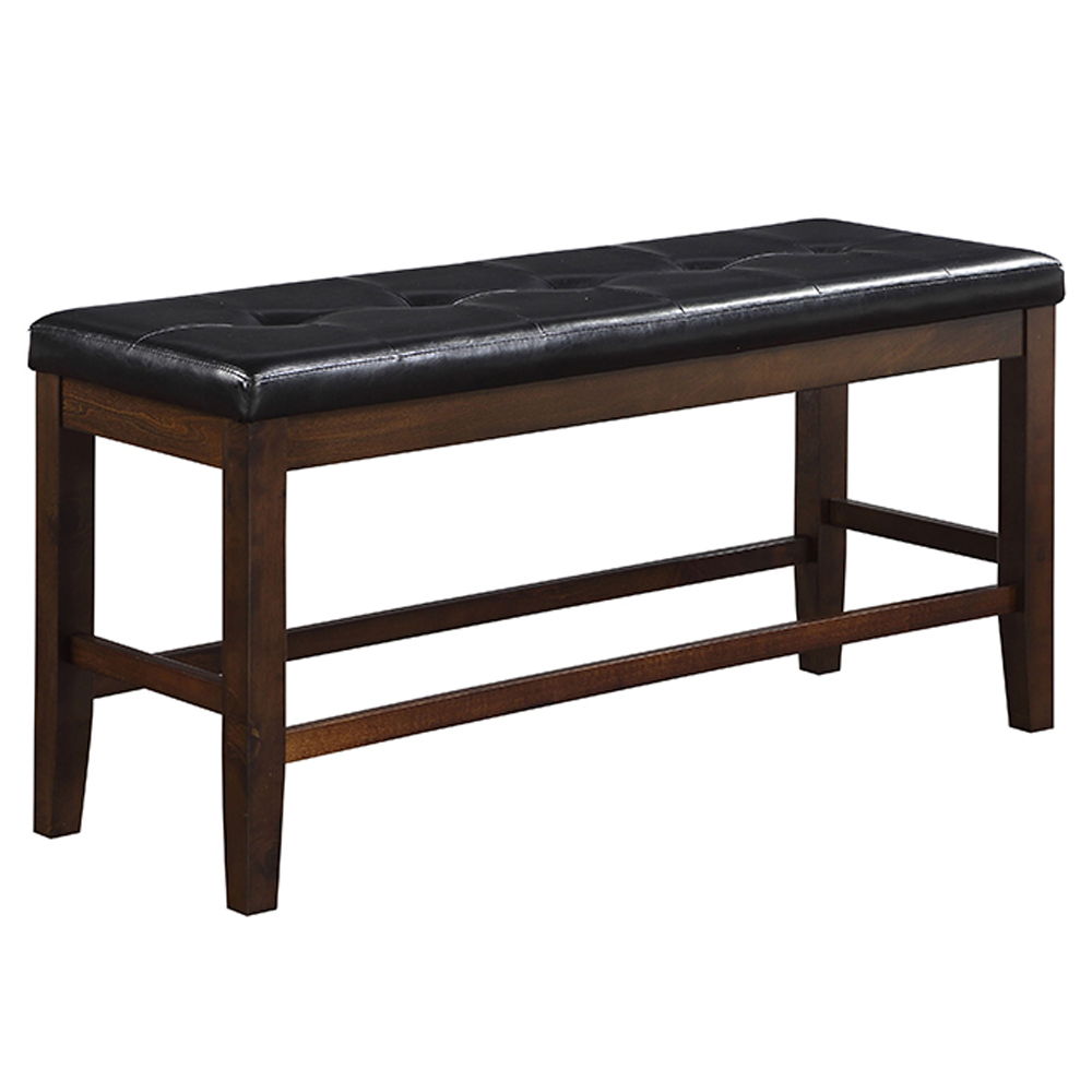 Urbana - Counter Height Bench - Black Synthetic Leather & Espresso - Urban Living Furniture (Los Angeles, CA)