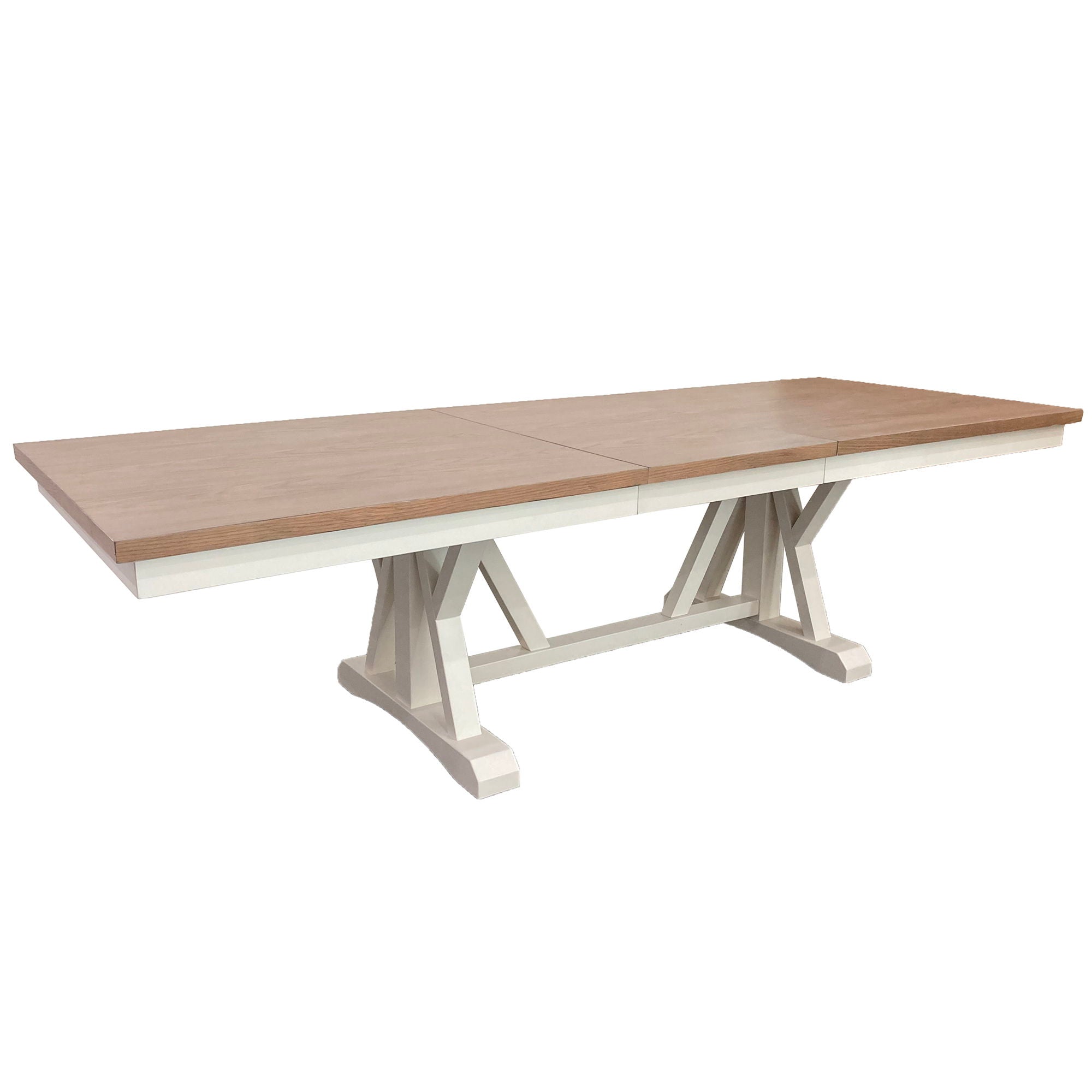 Americana Modern Dining - Extendable Trestle Table With 8 Upholstered Chairs - Light Brown - Urban Living Furniture (Los Angeles, CA)