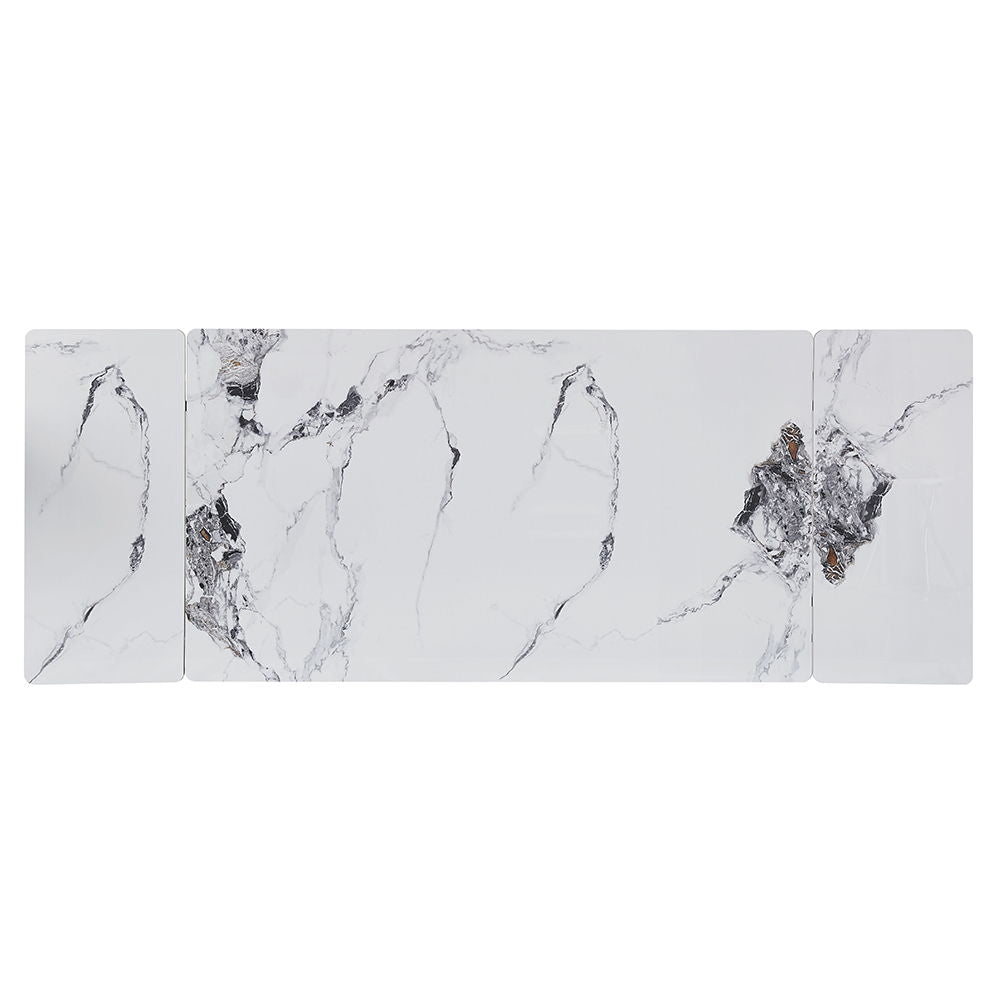 Damita - Ceramic Top Dining Table - White & Black - Urban Living Furniture (Los Angeles, CA)