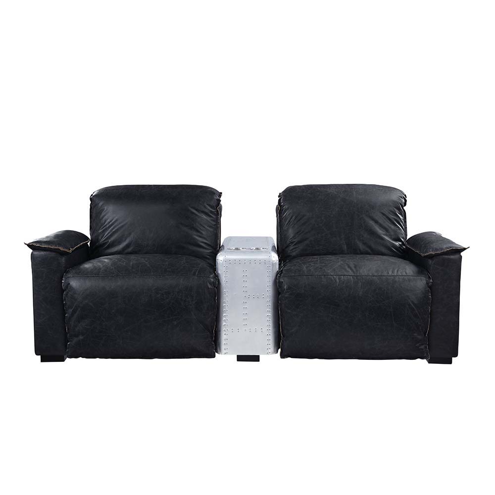 Misezon - Power Motion Recliner - Black Top Grain Leather & Aluminum - Urban Living Furniture (Los Angeles, CA)