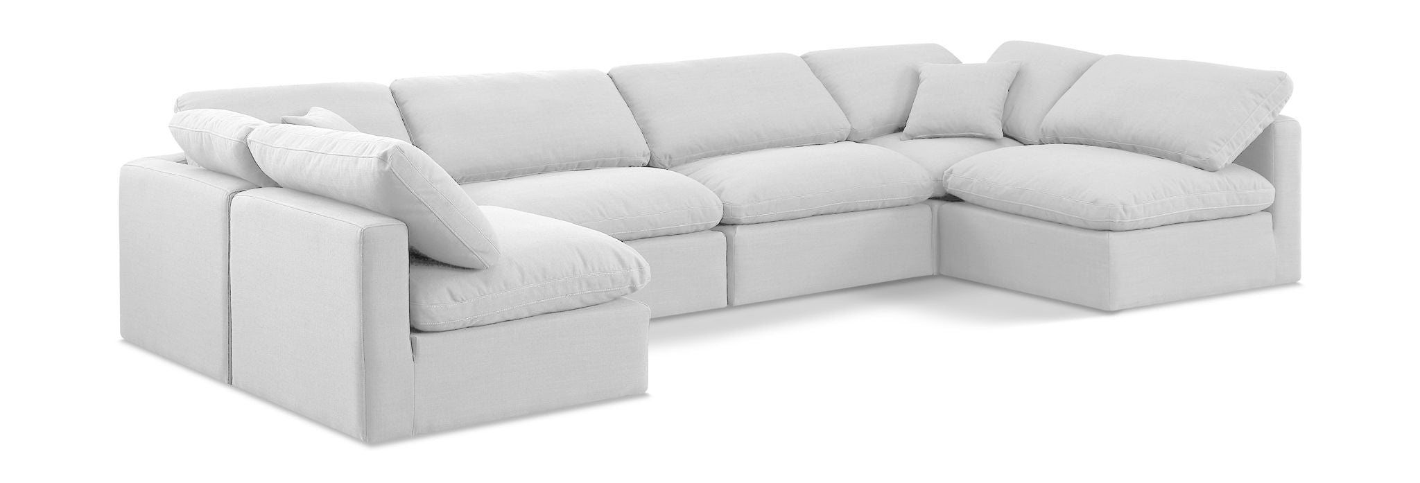 Indulge - Linen 6 Piece Modular U-Shaped Sectional - White - Urban Living Furniture (Los Angeles, CA)
