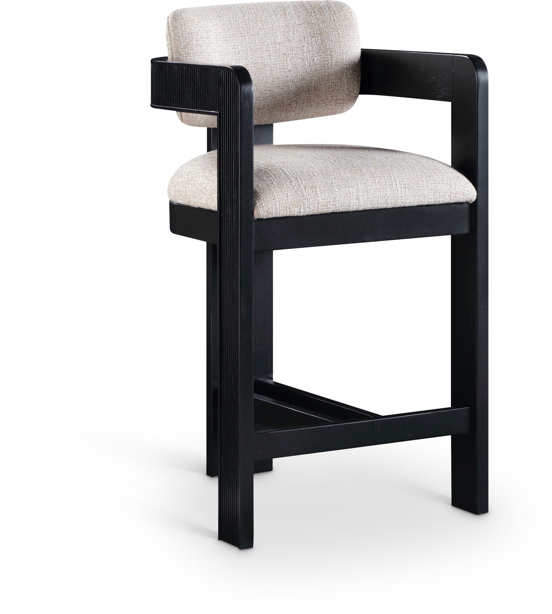 Sacha - Linen Stool With Black Base - Urban Living Furniture (Los Angeles, CA)