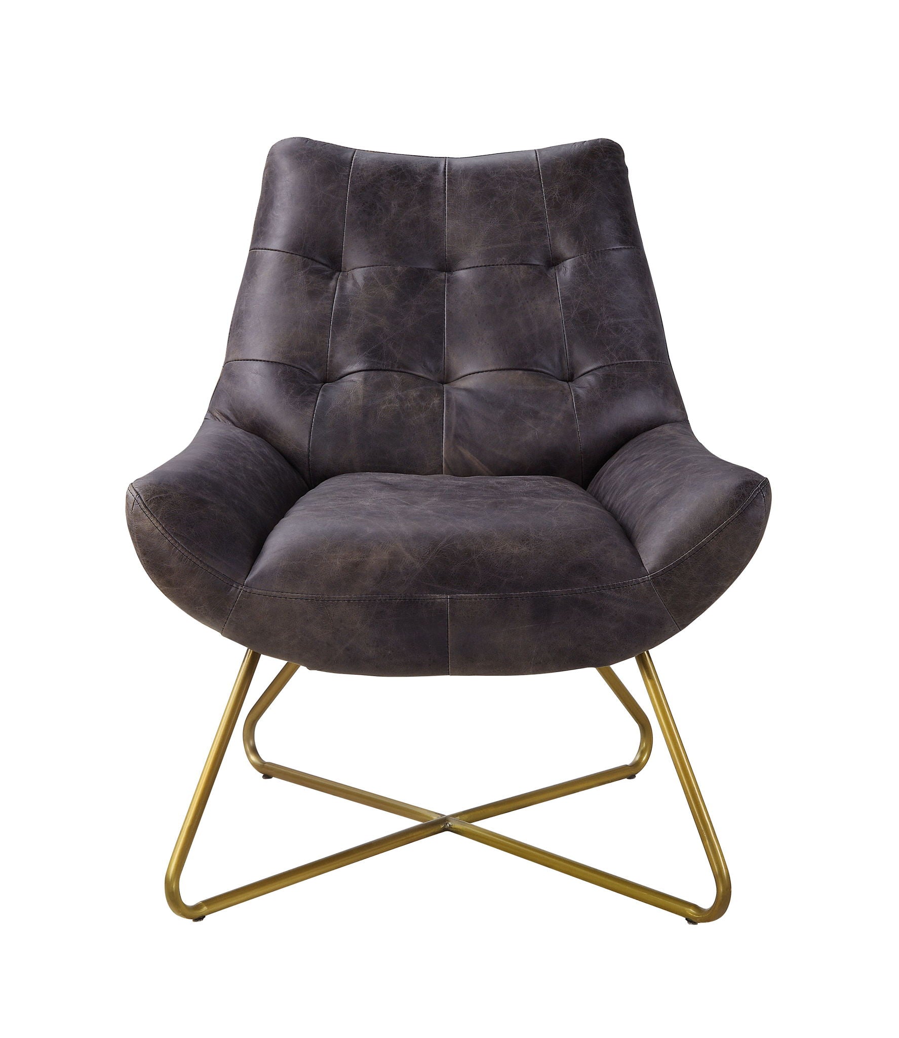 Dhalsim - Accent Chair - Antique Ebony Top Grain Leather - Urban Living Furniture (Los Angeles, CA)
