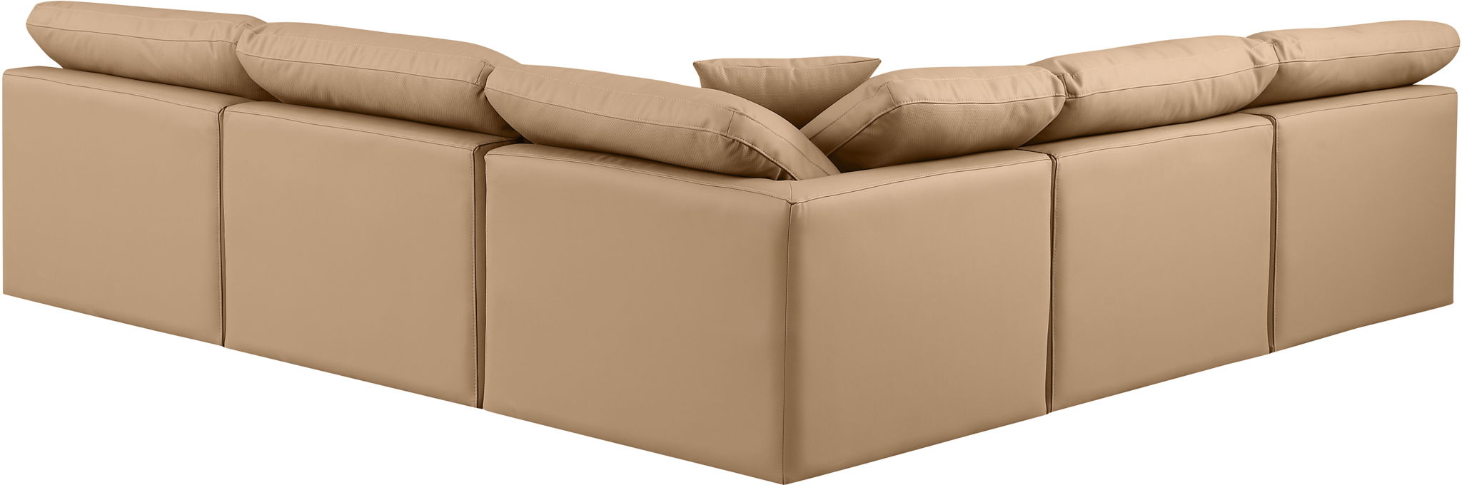 Indulge - Faux Leather 5 Piece Modular Corner Armless Sectional - Tan - Urban Living Furniture (Los Angeles, CA)