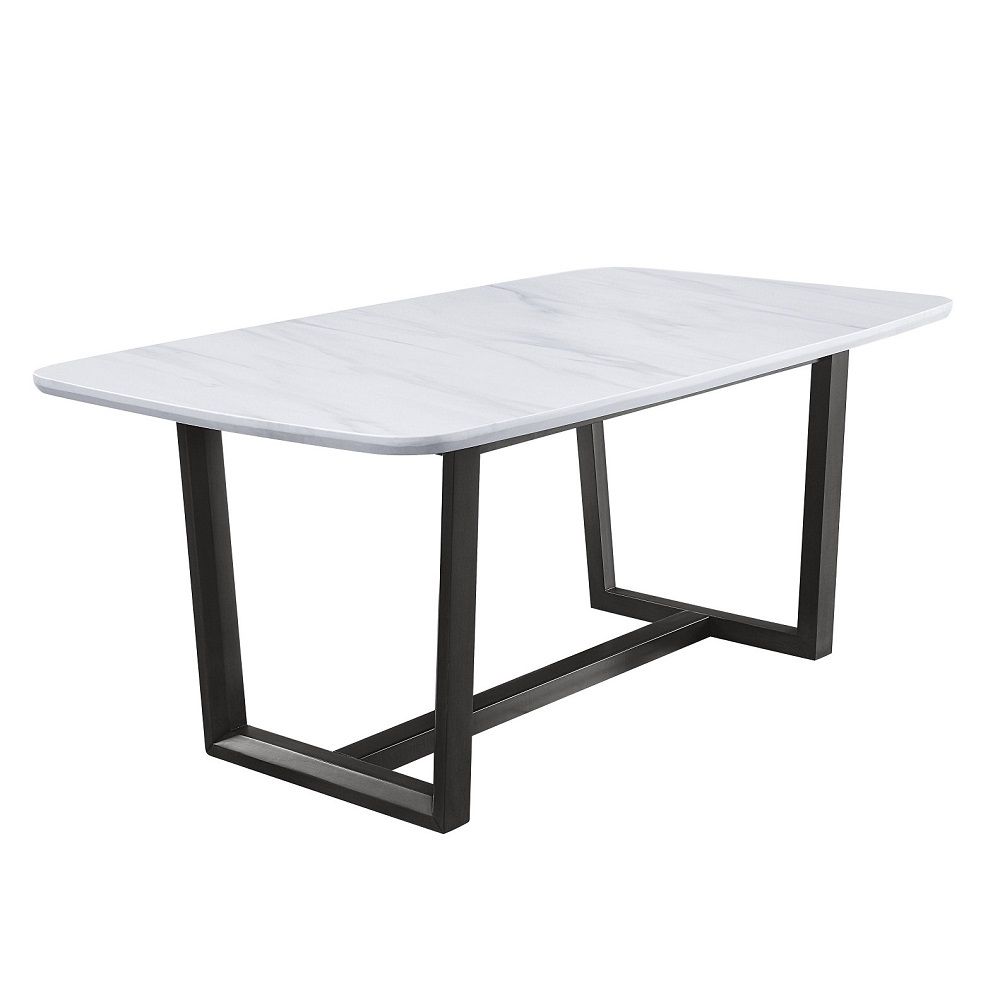 Madan - Dining Table With Marble Top - Marble Top & Weathered Gray - Urban Living Furniture (Los Angeles, CA)