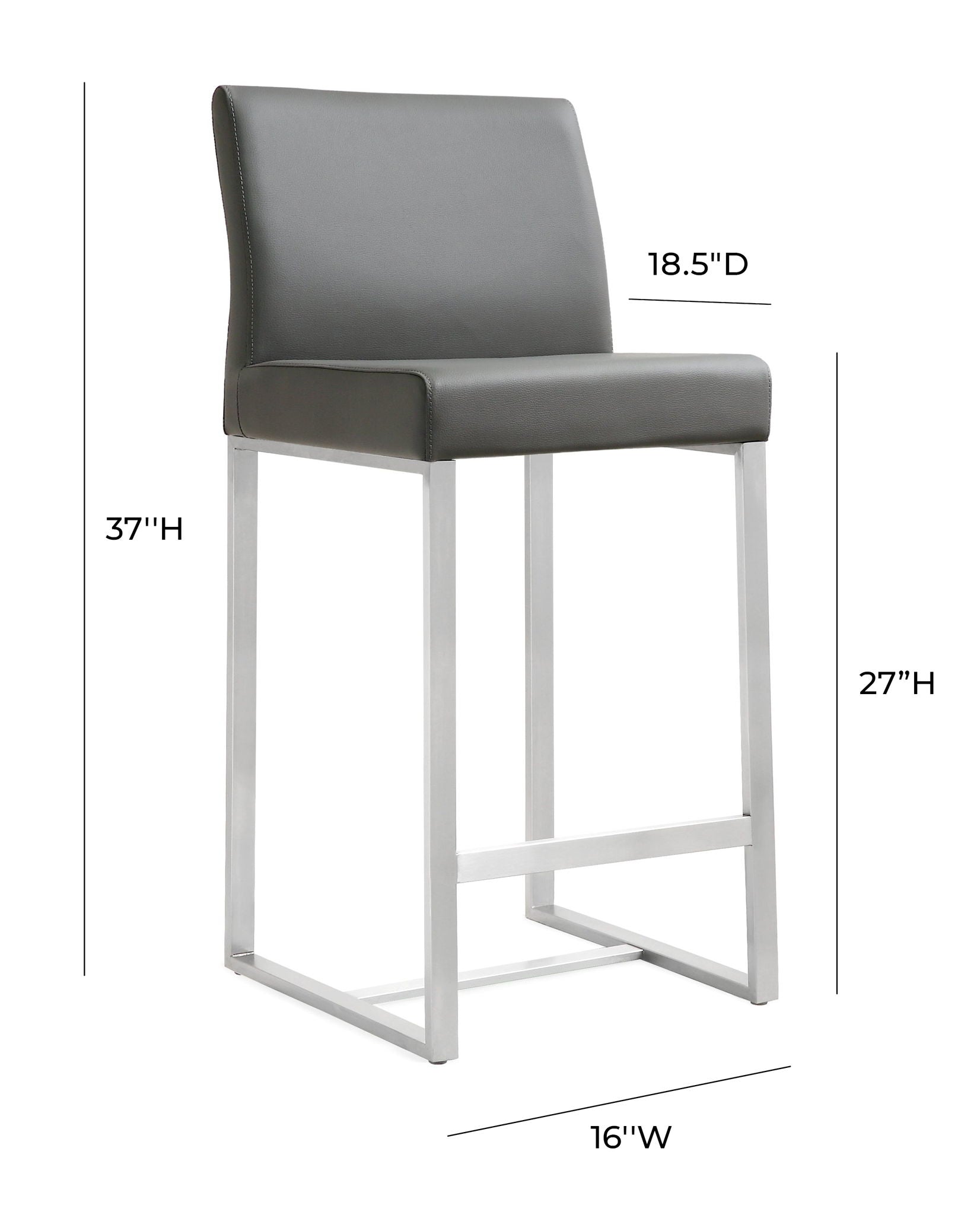 Denmark - Stainless Steel Counter Stool (Set of 2) - Urban Living Furniture (Los Angeles, CA)