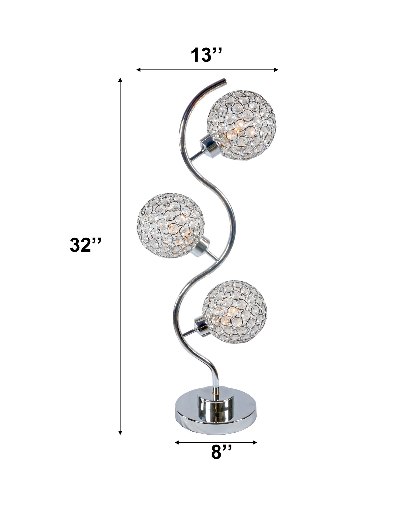 Crystal Globe - Table Lamp - Chrome - Urban Living Furniture (Los Angeles, CA)