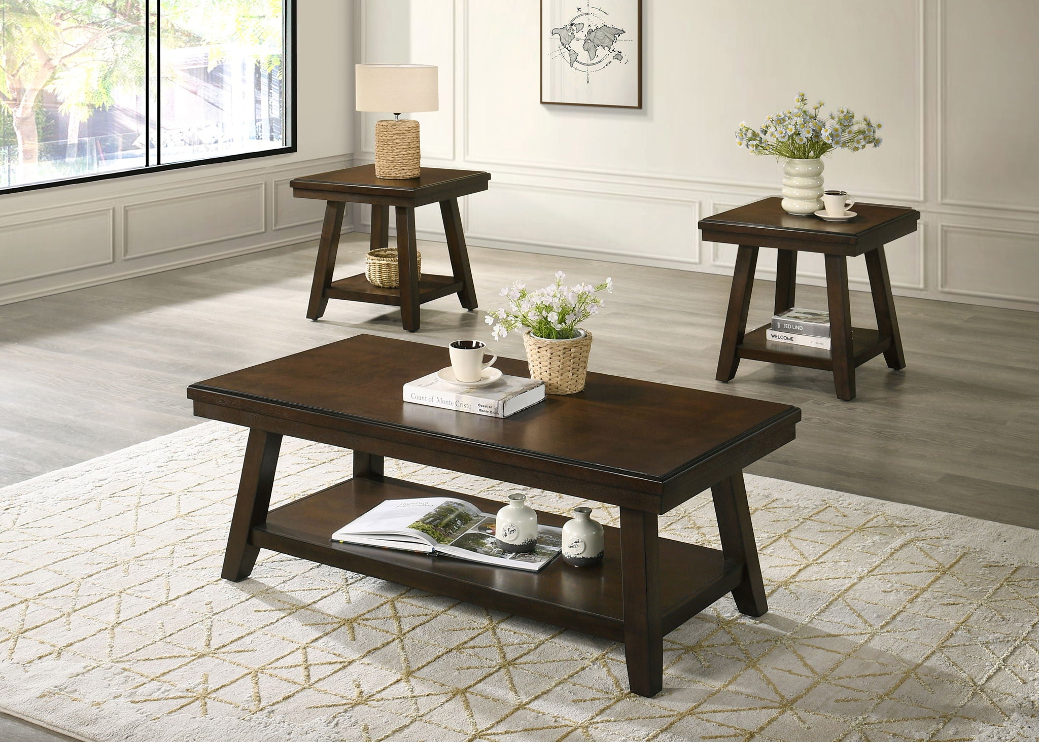 Brady - Table Set (Coffee & 2 End Tables) - Brown - Urban Living Furniture (Los Angeles, CA)