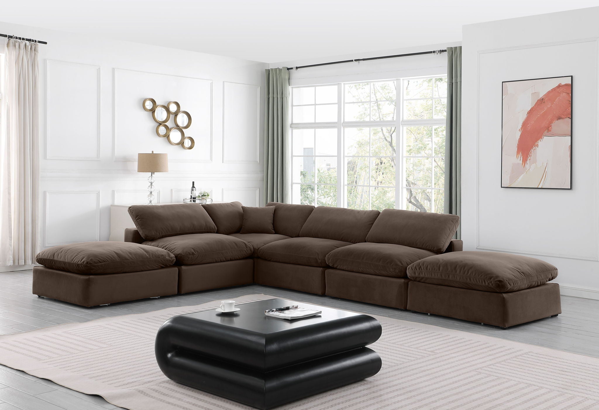 Comfy - 6 Piece Velvet Modular Sectional - Urban Living Furniture (Los Angeles, CA)