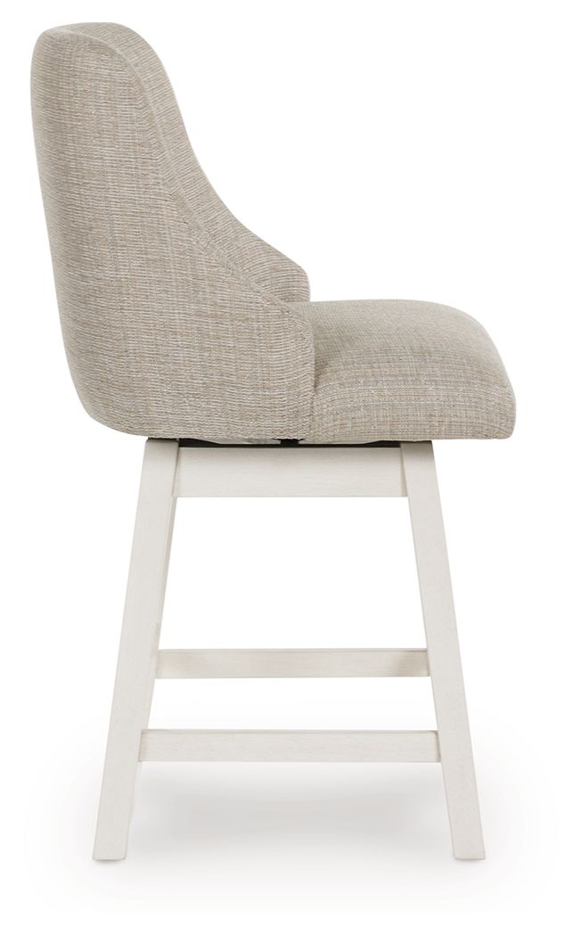 Robbinsdale - Antique White - Upholstered Swivel Curved Back Barstool (Set of 2) - Urban Living Furniture (Los Angeles, CA)