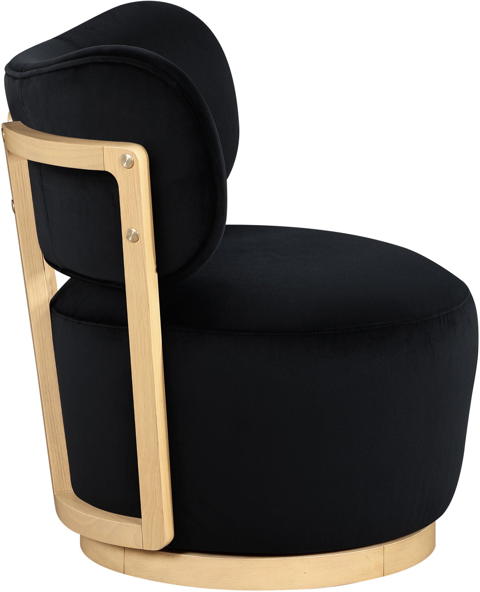 Elara - Velvet Upholstered Swivel Accent Chair - Stained Natural - Urban Living Furniture (Los Angeles, CA)