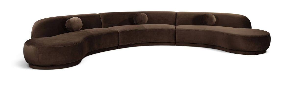 Avra - 177.5" Velvet Performance Fabric Upholstered Sectional