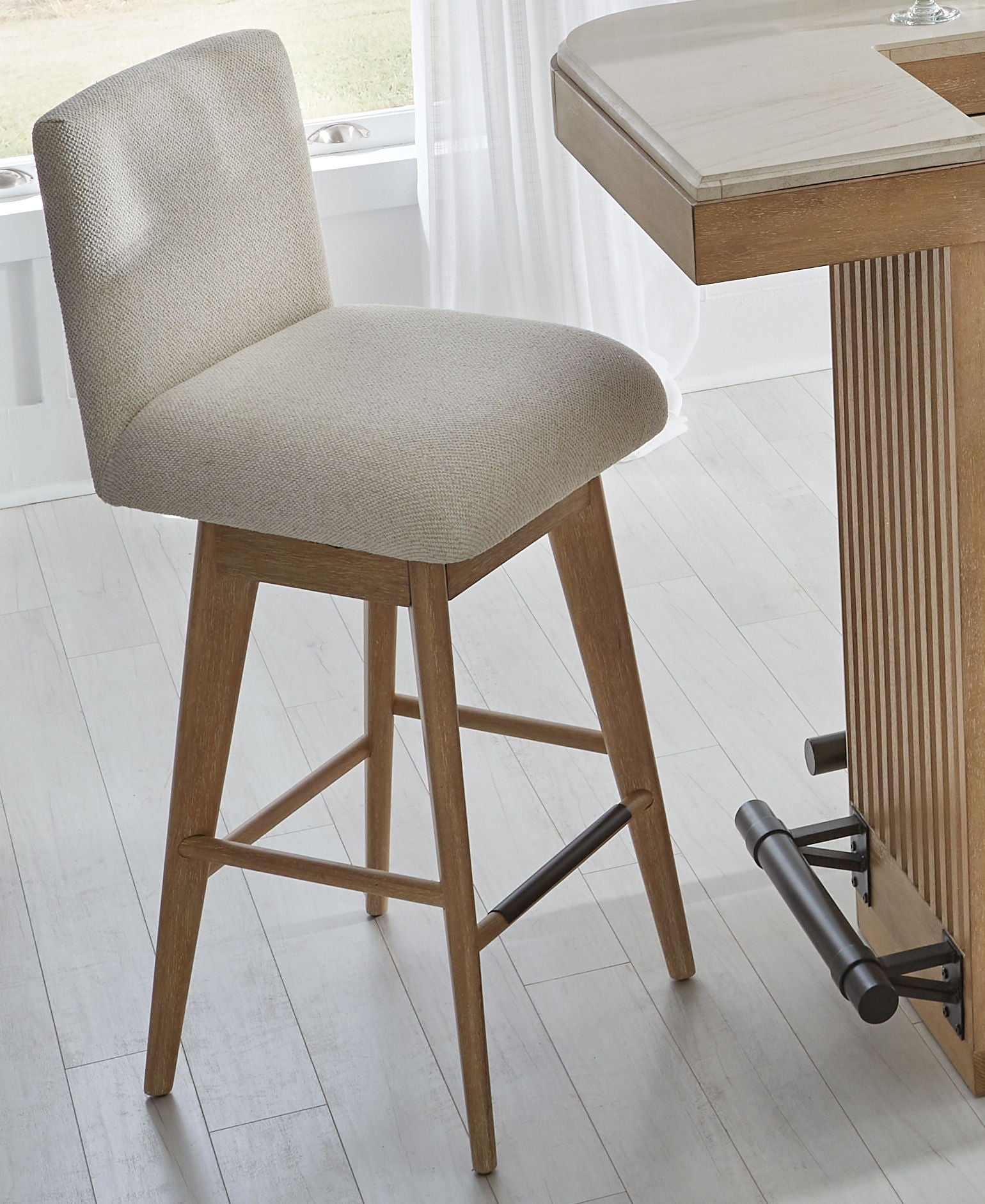 Escape - Dining Upholstered Swivel Barstool - Glazed Natural Oak / Mirage Mist - Urban Living Furniture (Los Angeles, CA)