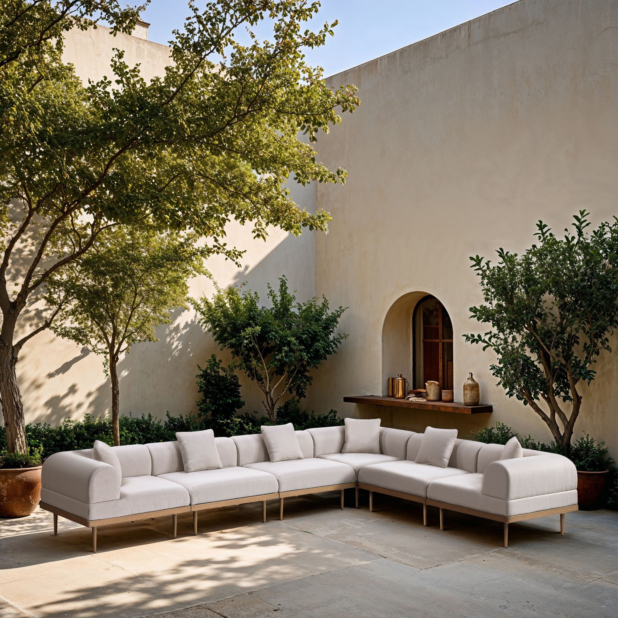 Laguna - 6 Piece 142" Outdoor Patio Modular Sectional - Urban Living Furniture (Los Angeles, CA)