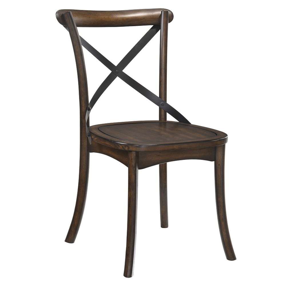 Kaelyn - Side Chair (Set of 2) - Dark Oak & Black Metal - Urban Living Furniture (Los Angeles, CA)