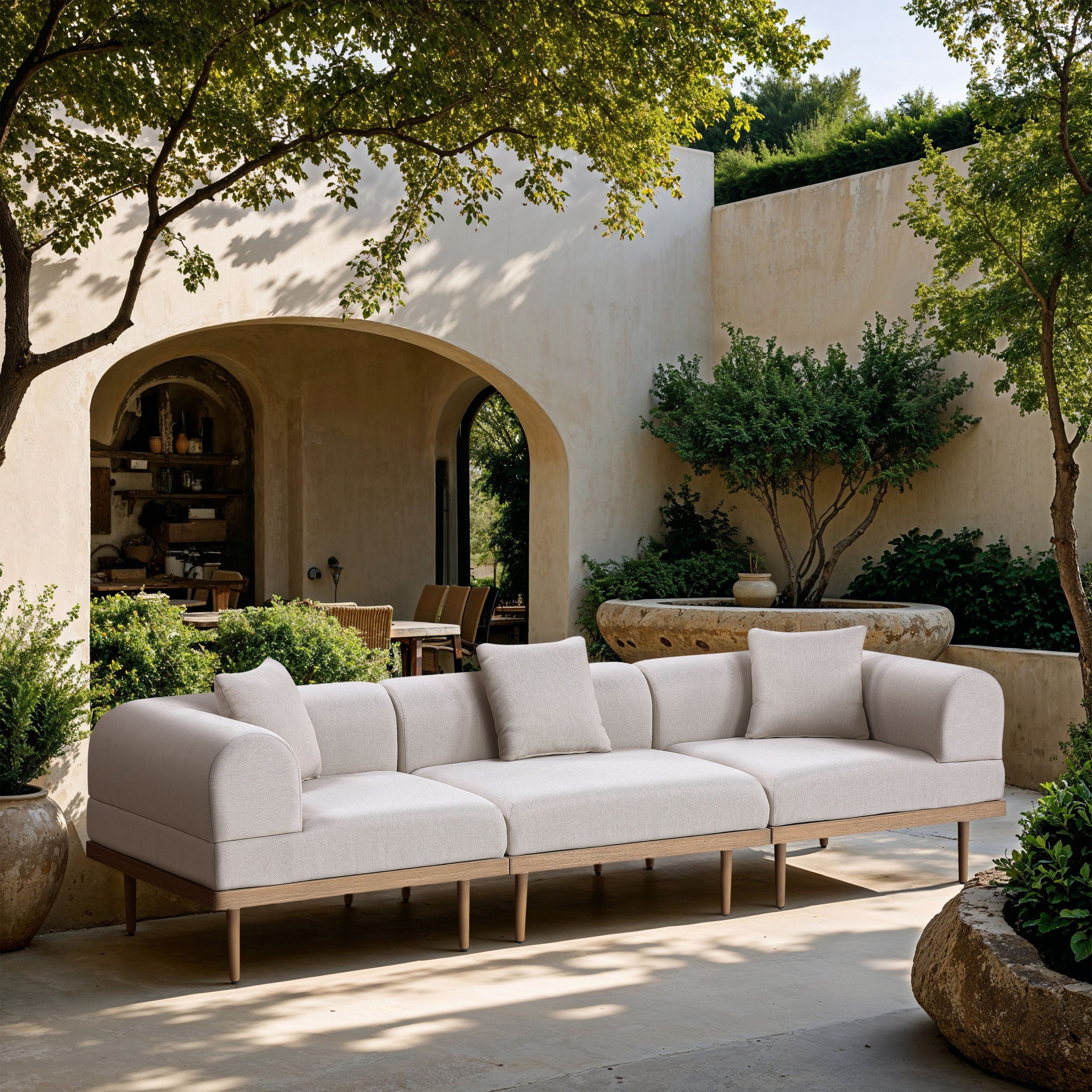 Laguna - 3 Piece Resilient Water Resistant Fabric 106.5" Upholstered Outdoor Patio Modular Sofa - Urban Living Furniture (Los Angeles, CA)