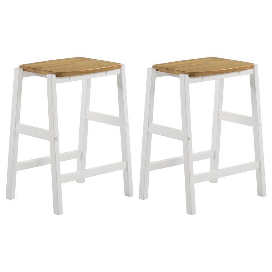 Edgeworth - Wood Backless Counter Stool (Set of 2) - White - Urban Living Furniture (Los Angeles, CA)