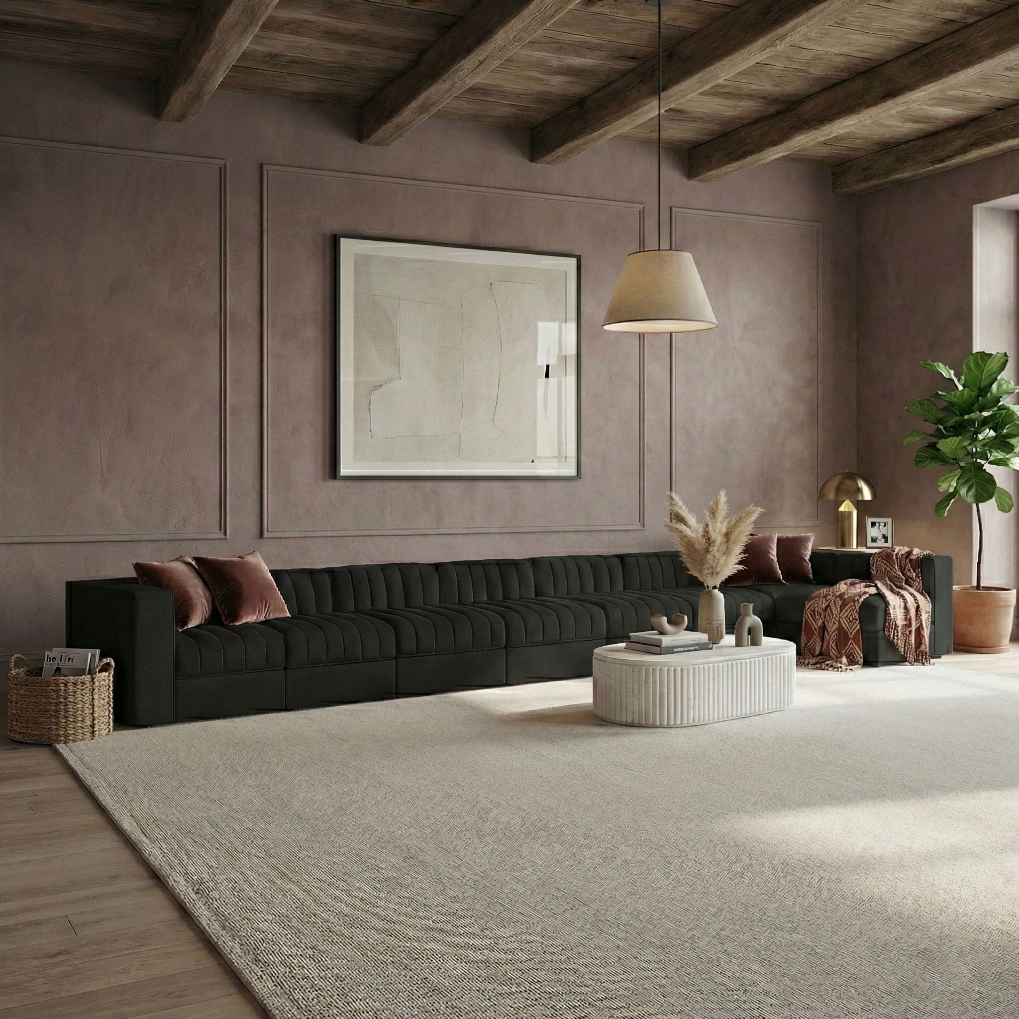 Rummi - Velvet Performance Fabric Upholstered 8 Piece Modular Sectional, L-Shaped (Right) - Urban Living Furniture (Los Angeles, CA)