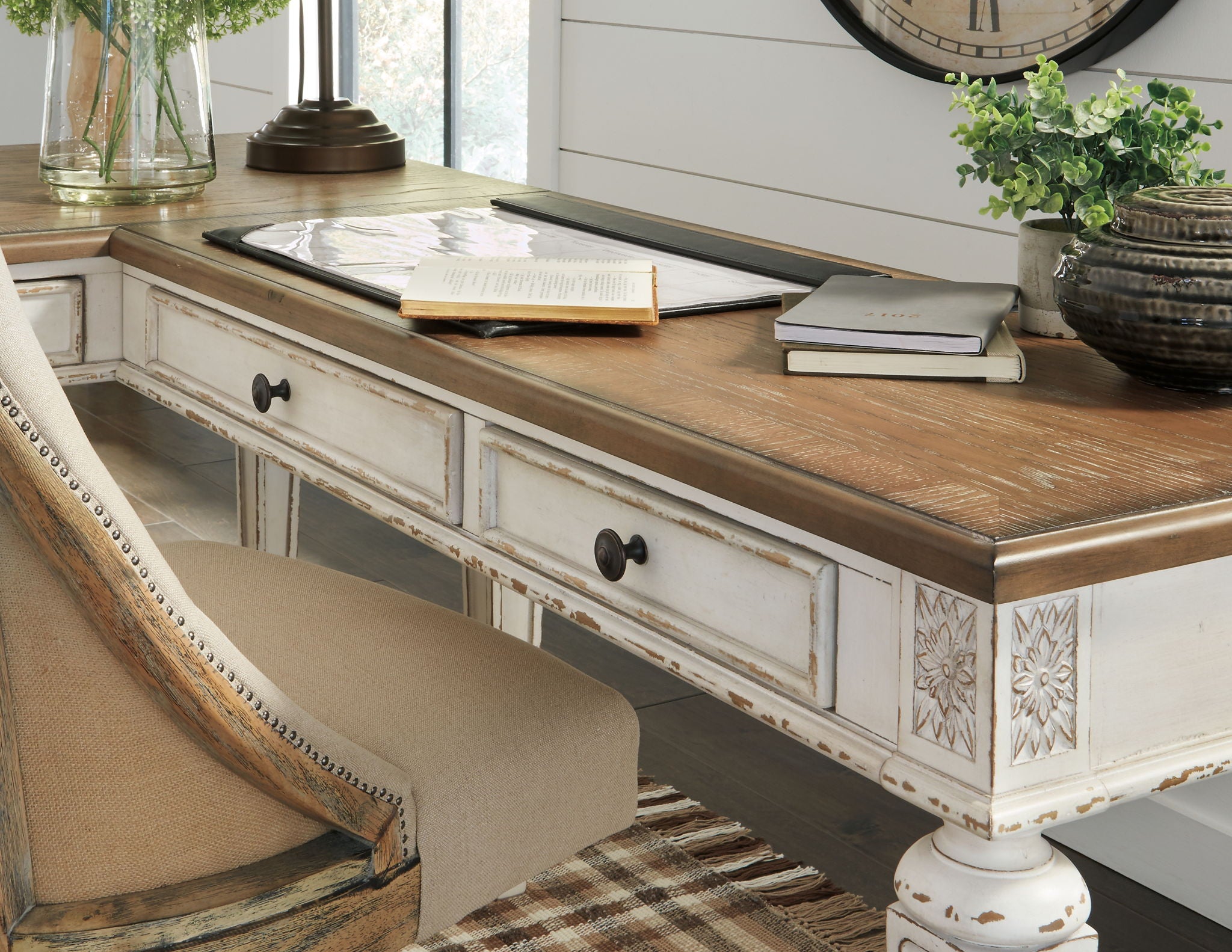 Realyn - White / Brown - Home Office Desk Return - Urban Living Furniture (Los Angeles, CA)