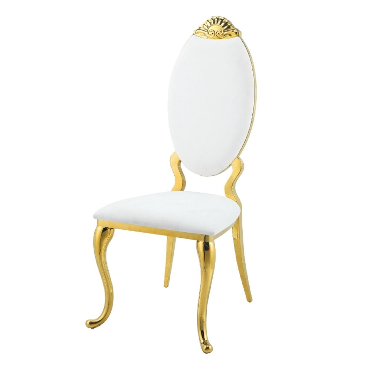 Fallon - Side Chair (Set of 2) - White Velvet & Mirrored Gold - Urban Living Furniture (Los Angeles, CA)