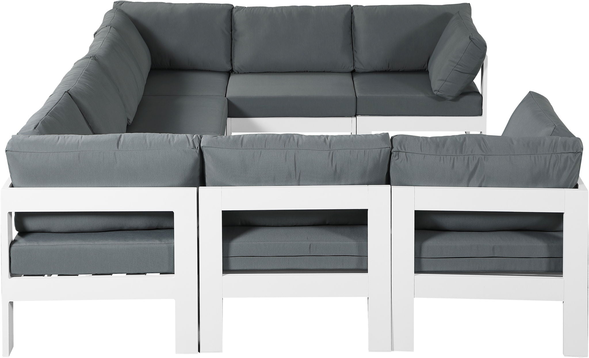 Nizuc - Outdoor Patio 8 Piece Modular Sectional With White Frame - Urban Living Furniture (Los Angeles, CA)