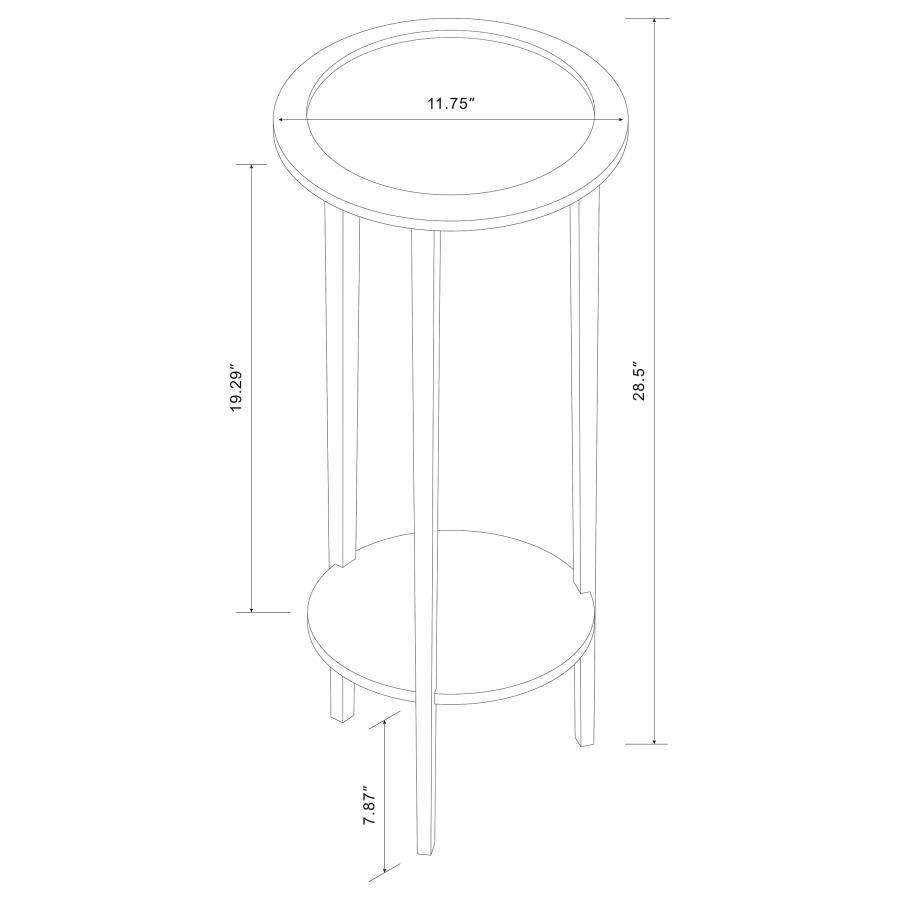 Kirk - 1-Shelf Round Wood Plant Stand Side Table - Espresso - Urban Living Furniture (Los Angeles, CA)