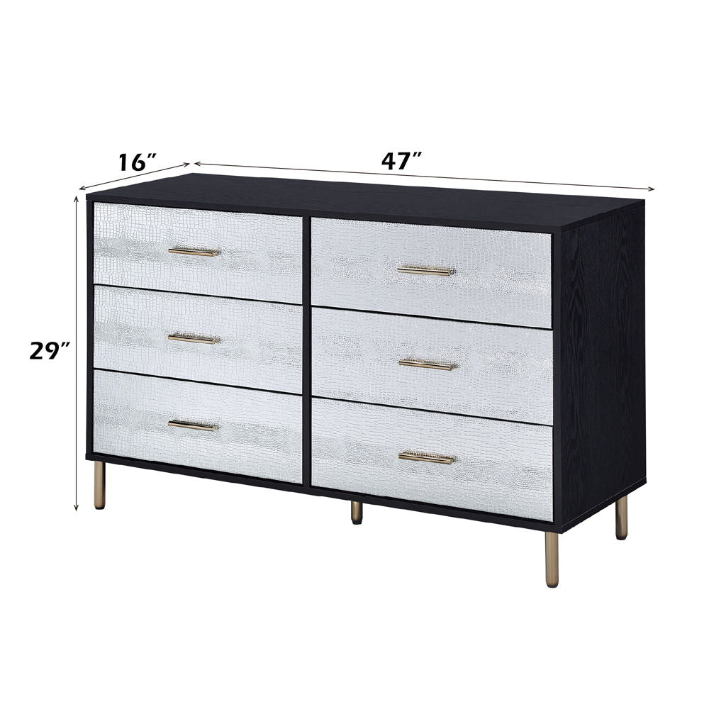 Myles - Dresser - Black, Silver & Gold
