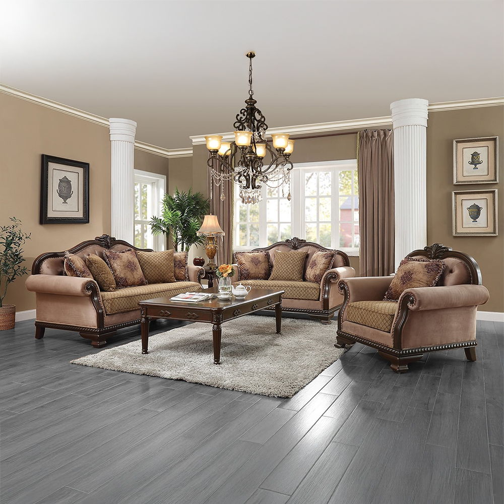 Chateau De Ville - Sofa With 5 Pillows (Same Lv01588) - Fabric & Espresso - Urban Living Furniture (Los Angeles, CA)