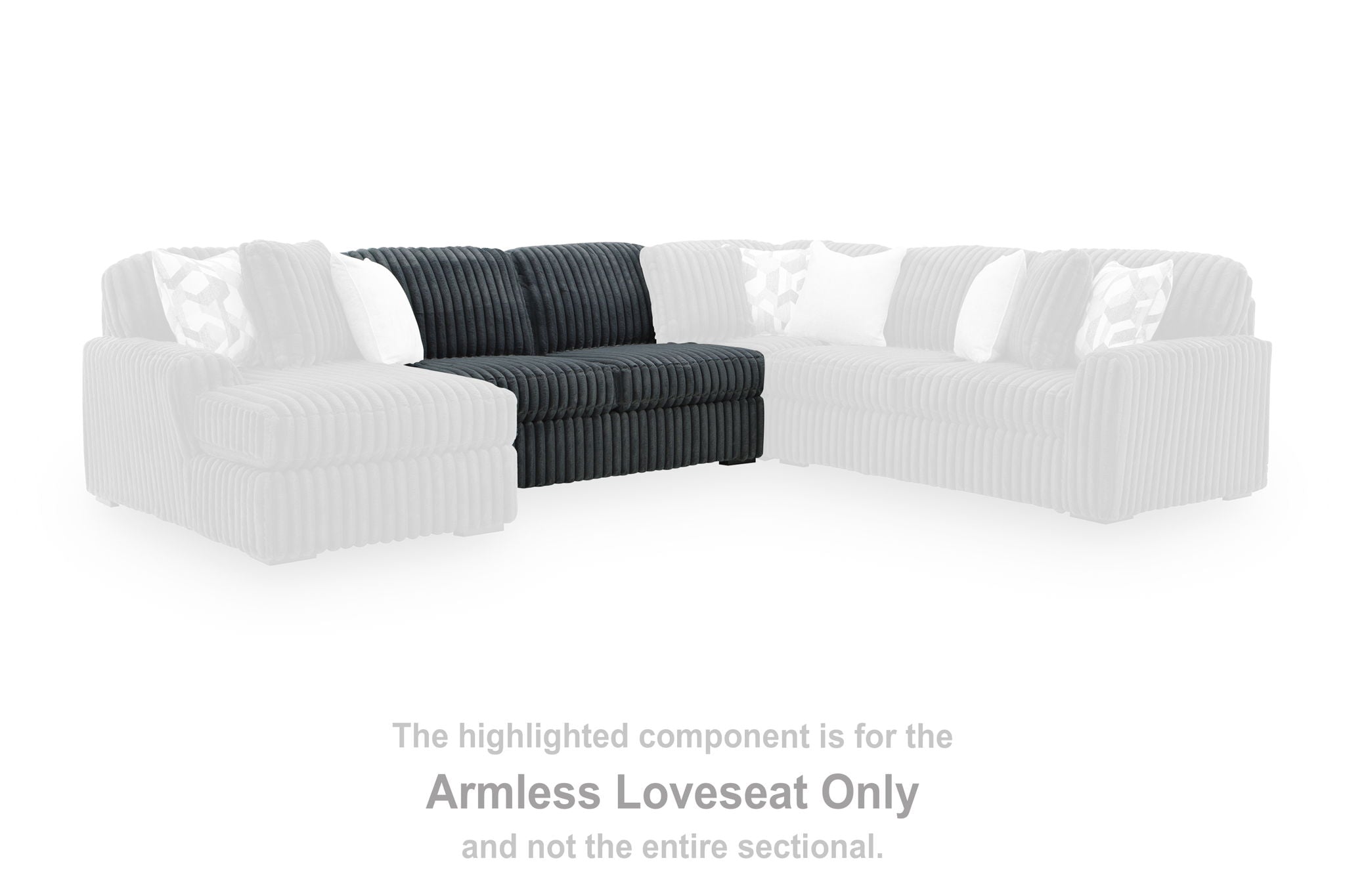 Midnight-Madness - Armless Loveseat - Gunmetal - Urban Living Furniture (Los Angeles, CA)