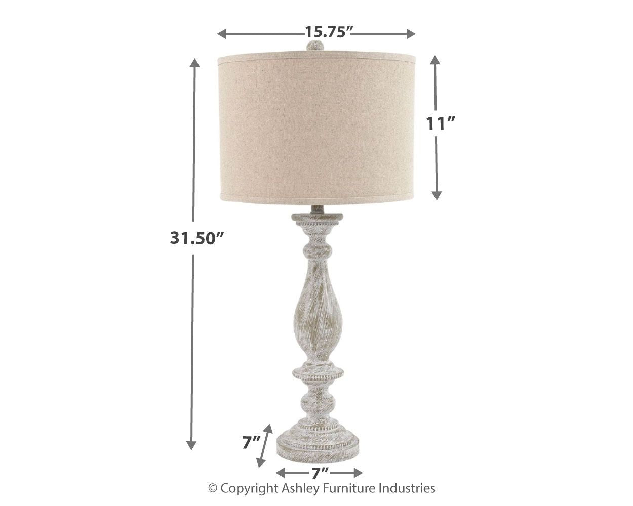 Bernadate - Poly Table Lamp (Set of 2) - Whitewash - Urban Living Furniture (Los Angeles, CA)