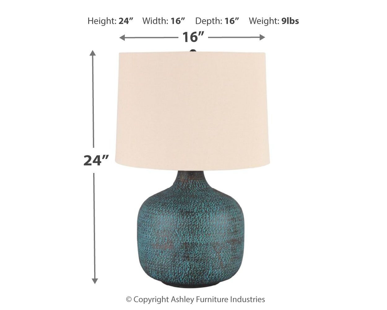 Malthace - Patina - Metal Table Lamp - Urban Living Furniture (Los Angeles, CA)