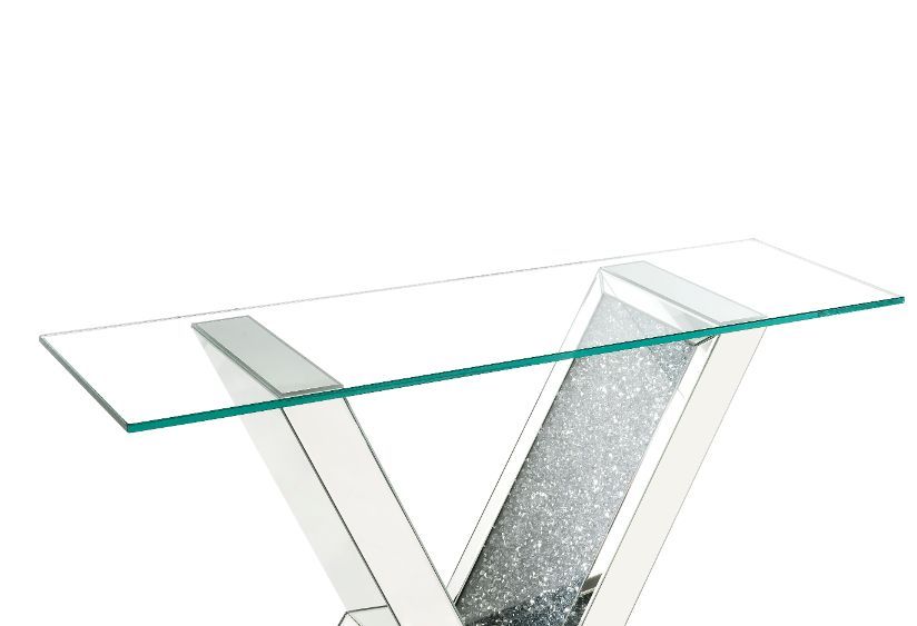 Noralie - Console Table - Clear Glass, Mirrored & Faux Diamonds - Urban Living Furniture (Los Angeles, CA)