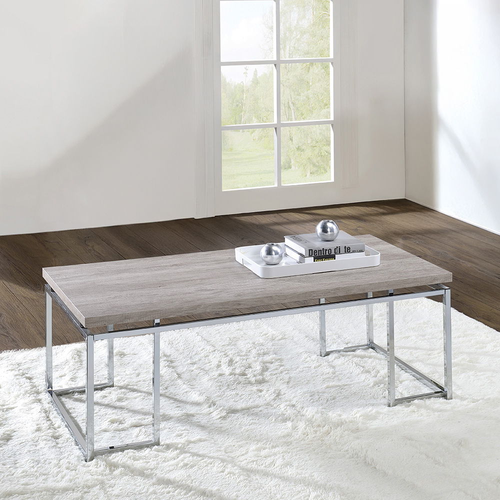 Chafik - Coffee Table - Natural Oak & Chrome - Urban Living Furniture (Los Angeles, CA)