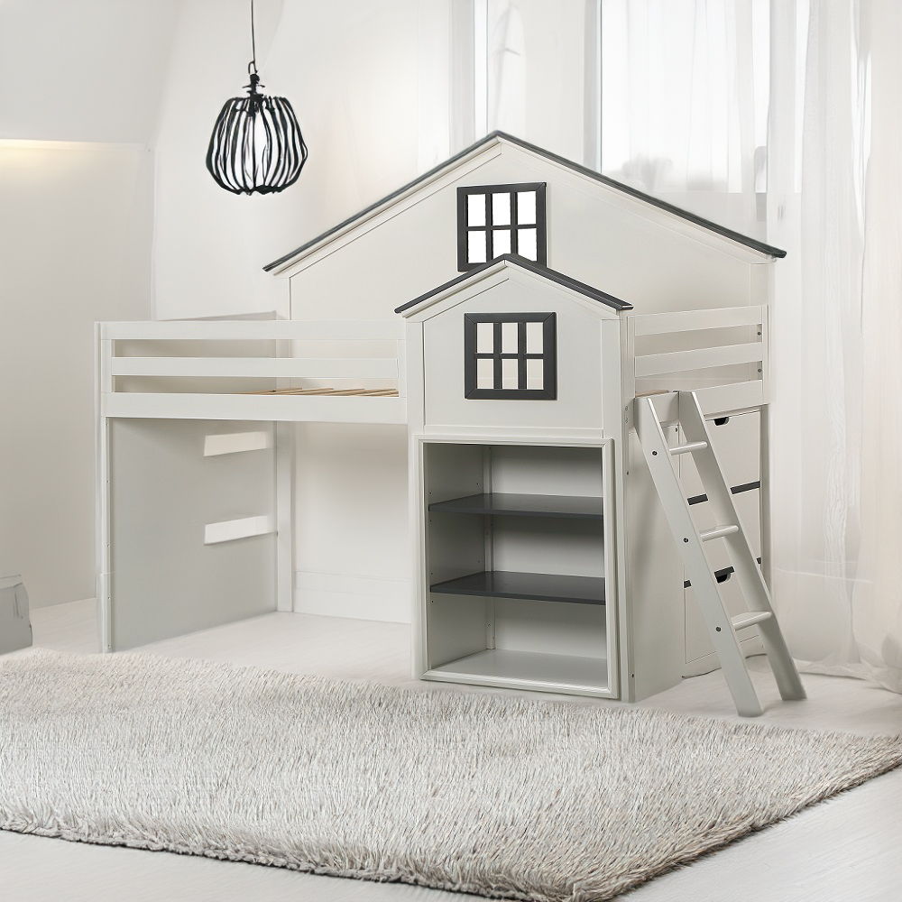 Ratana - Loft Bed - Gray & White - Urban Living Furniture (Los Angeles, CA)