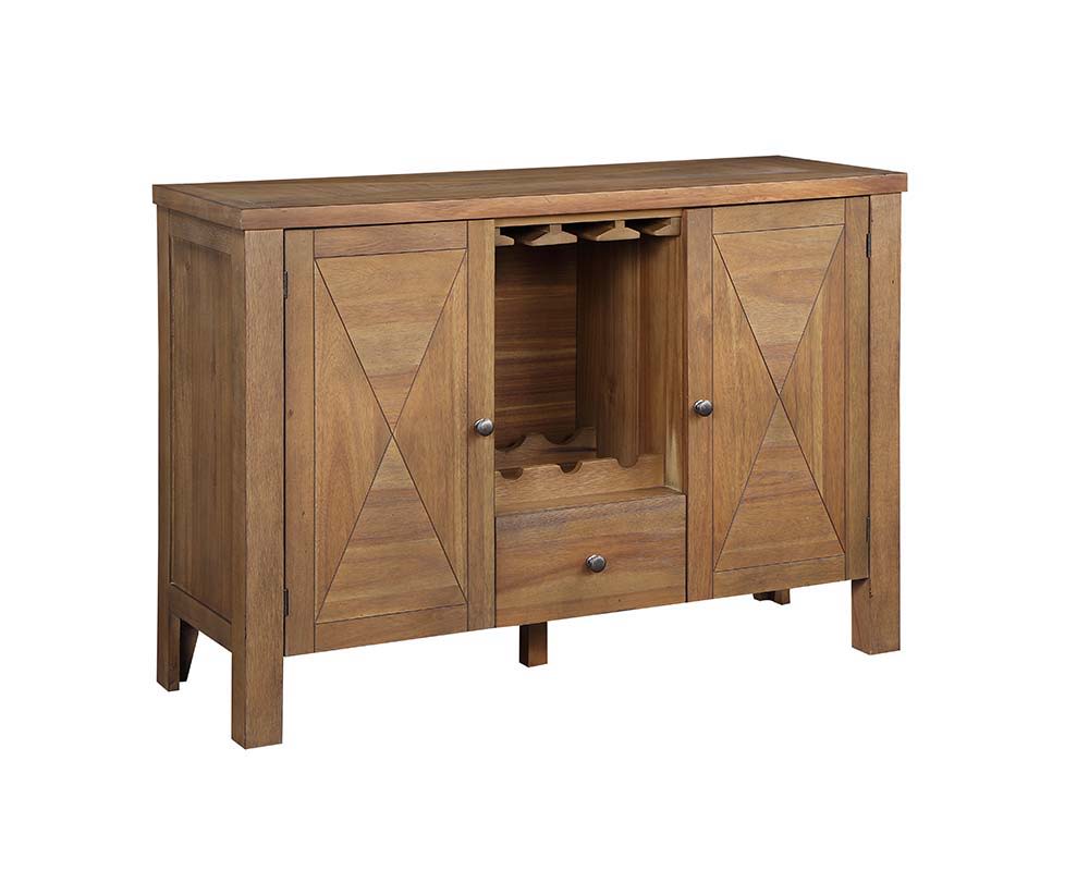 Pascaline - Server - Gray Fabric, Rustic Brown & Oak Finish - Urban Living Furniture (Los Angeles, CA)