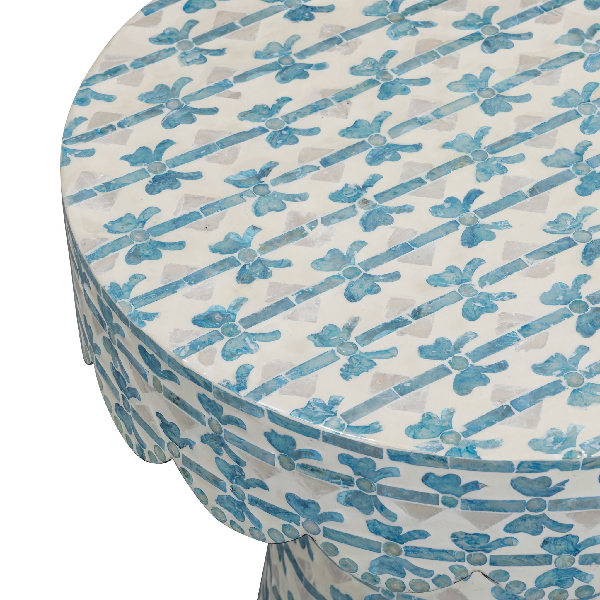 Lady - Capiz Shell Round Side Table - Blue Ribbon - Urban Living Furniture (Los Angeles, CA)
